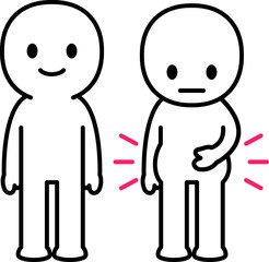 内臓脂肪を気にする人物