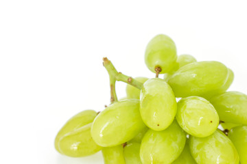 green grape diet fruit organic on white background