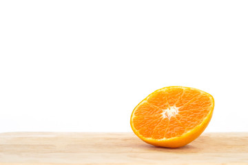 orange slice fruit fresh on white background