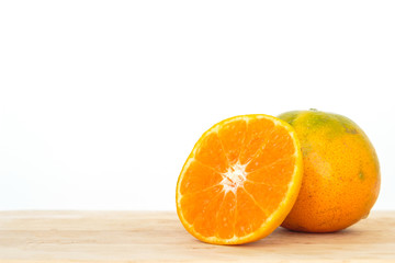 orange slice fruit fresh on white background