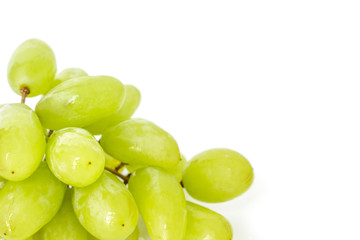 green grape diet fruit organic on white background