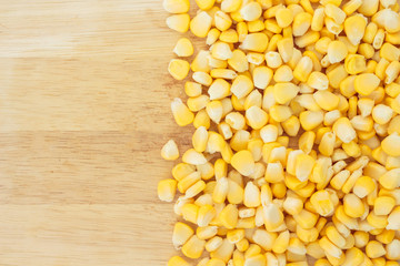 corn pile organic food nature on wood background