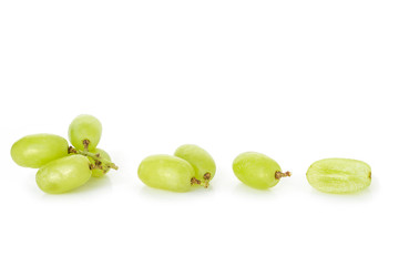 green grape diet fruit organic on white background