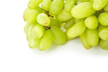 green grape diet fruit organic on white background