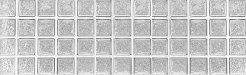 Panorama of glass block wall pattern and seamless background