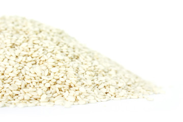 white sesame seed on white background