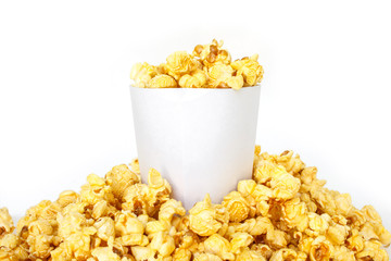 popcorn white box on white background