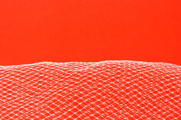 white net dynamic abstract on red background