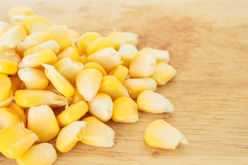 corn pile organic food nature on wood background