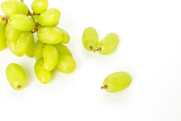 green grape diet fruit organic on white background