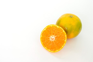 orange slice fruit fresh on white background
