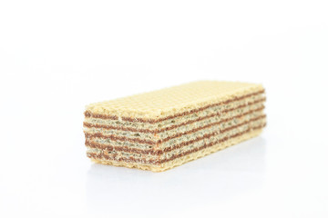 wafer chocolate dessert on white background
