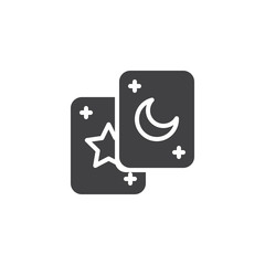Tarot cards vector icon. filled flat sign for mobile concept and web design. Magic simple solid icon. Symbol, logo illustration. Pixel perfect vector graphics