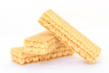 wafer milk dessert on white background