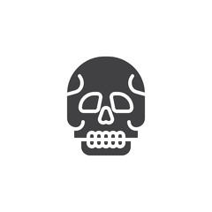 Human Skull vector icon. filled flat sign for mobile concept and web design. Skeleton simple solid icon. Symbol, logo illustration. Pixel perfect vector graphics