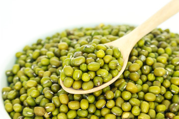 mung bean green in spoon texture
