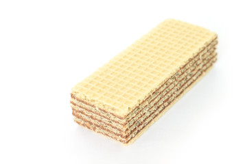 wafer chocolate dessert on white background