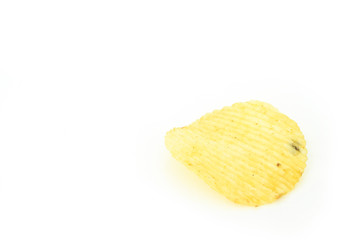 crispy potato chips junk food unhealthy food on white background