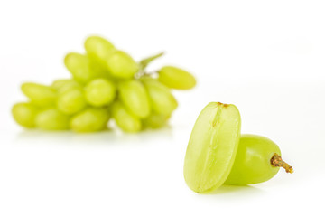 green grape diet fruit organic on white background