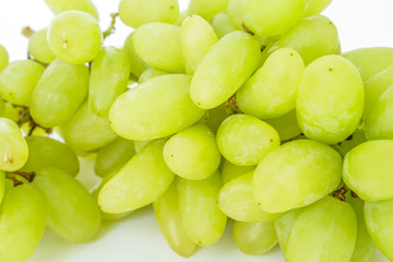 green grape diet fruit organic on white background