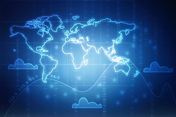 2d illustration world map abstract background