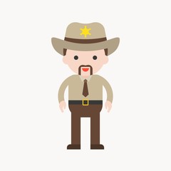 sheriff, cute character, professional set, flat design
