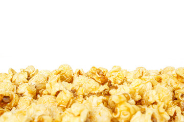 popcorn pile, frame, border on white background