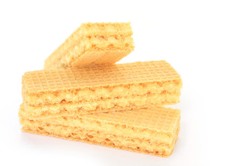 wafer milk dessert on white background