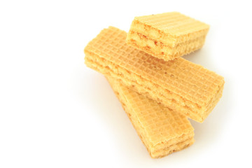 wafer milk dessert on white background