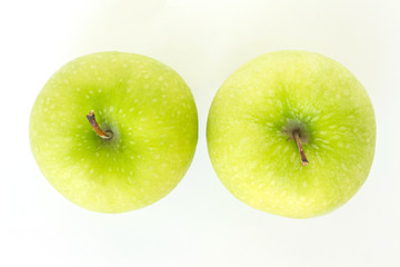 green apple on white background