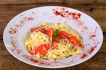 Pasta with salmon