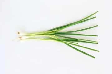 green onion vegetable nature food on white background
