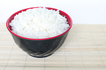 cooked white basmati rice  bowl natural food