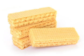 wafer milk dessert on white background