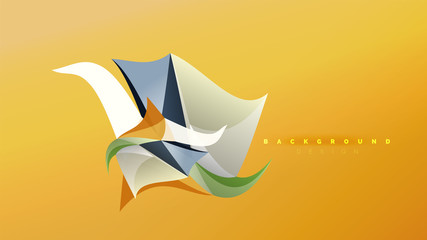Abstract background - geometric origami style shape composition, triangular low poly design concept. Colorful trendy minimalistic illustration