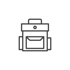 School bag outline icon. linear style sign for mobile concept and web design. Backpack simple line vector icon. Symbol, logo illustration. Pixel perfect vector graphics