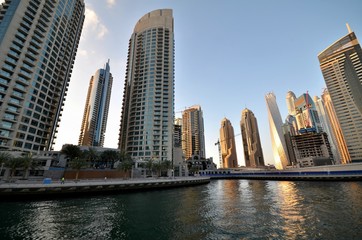 Obraz na płótnie Canvas Skyscrapers in Dubai, United Arab Emirates