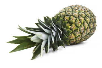 tropical summer fruit, pineapple on white background
