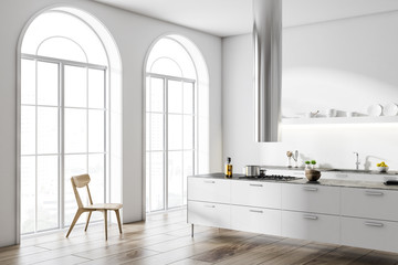 White loft kitchen corner
