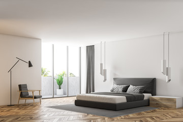 Luxury white bedroom corner