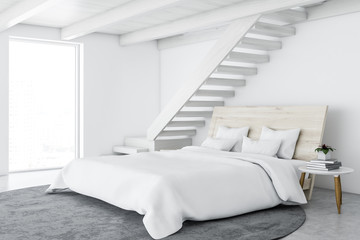 White Scandinavian style bedroom interior