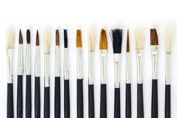paint brush set tool art  on white background