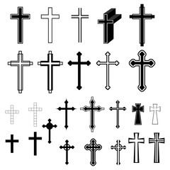 Fototapeta premium Christian Cross icon Latin Cross icon on background vector