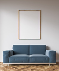 Gray sofa living room, poster