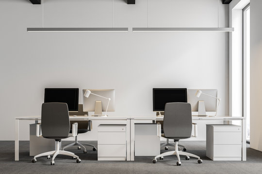 White industrial style company office