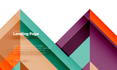 Square shape geometric abstract background, landing page web design template