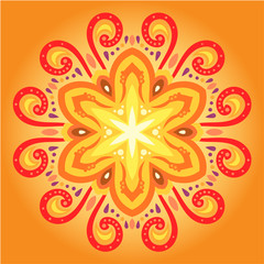 Vector round abstract circle. Mandala style. Decorative element, colored circular design element.