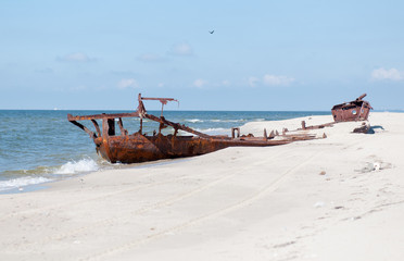 An old rusty ship