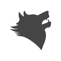 Black wolf howl emblem or logo