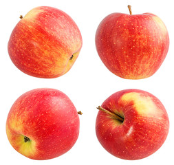 Fresh red apple isolated on white background with clipping path